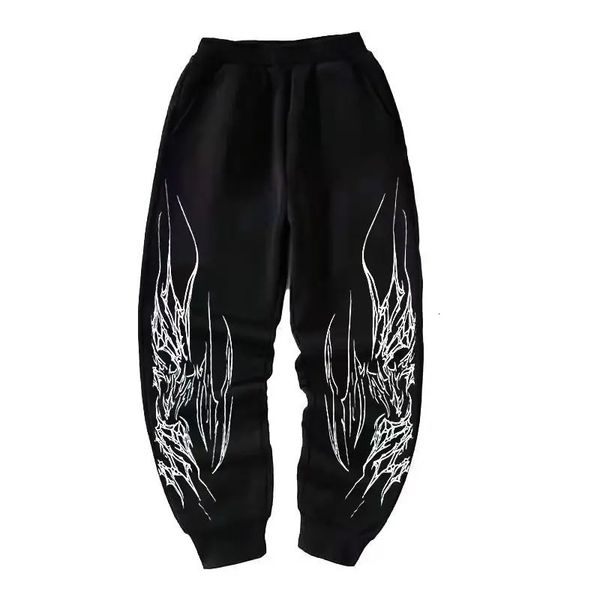 Dark Print Pattern Mens Casual Pants Personalized Street Hip Hop Rap Street Trousers Elastic Strap Casual Trousers 260506