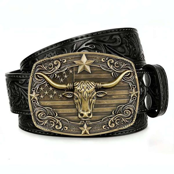 Western Cowboy Unisex Versatile Jeans Belt Trendy Vintage — compare prices at CompareOffers
