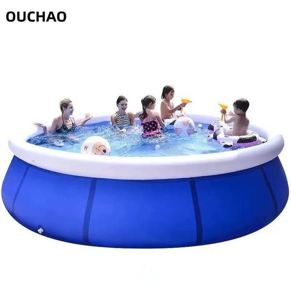 Inflatable Swimming Pool, Round Inflatable Pools Adult Above Ground, Blow up Pool, Top Ring Summer Water Party Pools, Outdoor Pool for Backyard Family Size