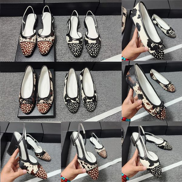 2026 Fashion EU42 Pony Hair Slingback Ballet Flats — compare prices at CompareOffers