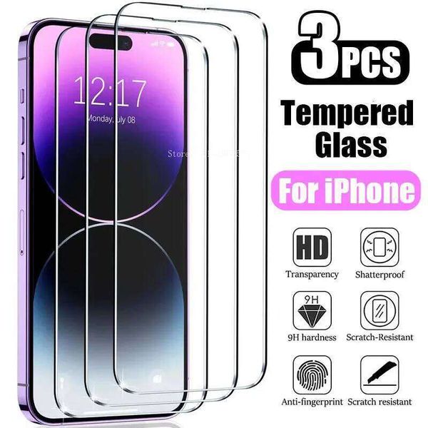 3PcsTempered 15 14 11 Pro Screen Protector For iPhone 13 12 MINI SE X XS Max XR Protective Glass Film 26L0507