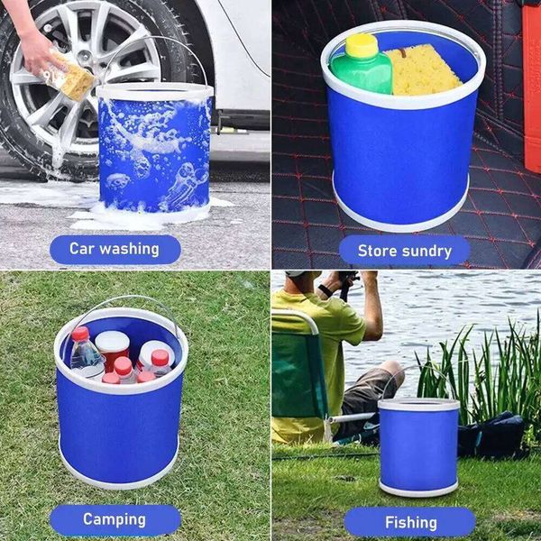 Portable Folding Water Bucket Versatile for Outdoor Barbecuing Fishing and Car Washing Easy to Store