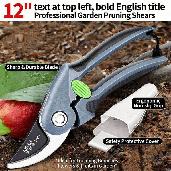 Durable Household Pruning Shears - Adjustable Gardening Pruners with Two Position PVC Pipe for Labor Saving Portable Garden Tool