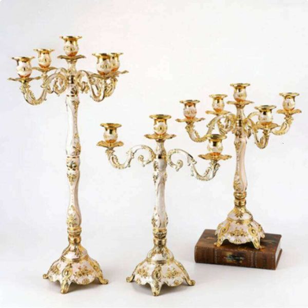 3/5-head European Retro Candlestick Wedding Hotel Western Restaurant Candlelight Dinner Exquisite Decoration 26W0507