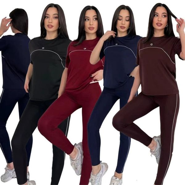 Summer Designer Tracksuits For Womens 2 Two Piece Set New Embroidered Letter Quick Dry Short Sleeve T-shirts And Pants Outfits Fashion Casual Sports Suit