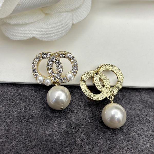 Luxury Jewelry Designer Earrings Brand Letter 18K Gold Plated Pearl Earrings Charm Women Wedding Party Gift