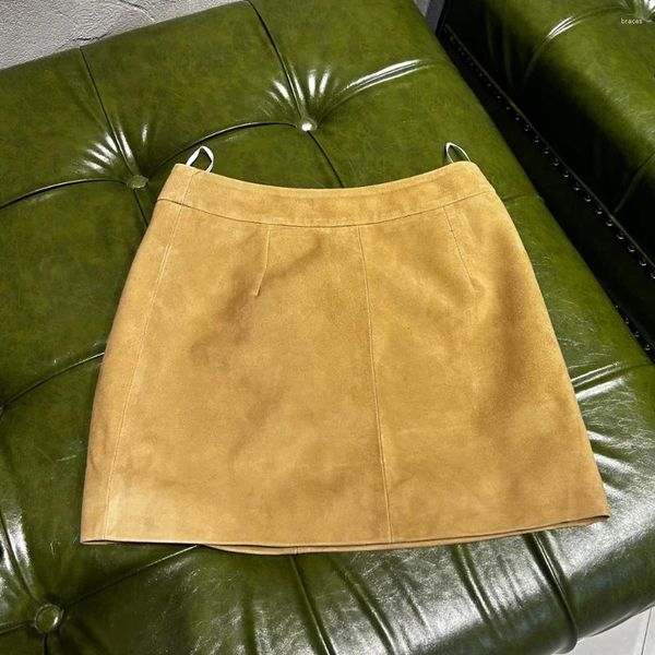 Skirts Light Beige Woman Suede Skirt Natural Sheep — compare prices at CompareOffers