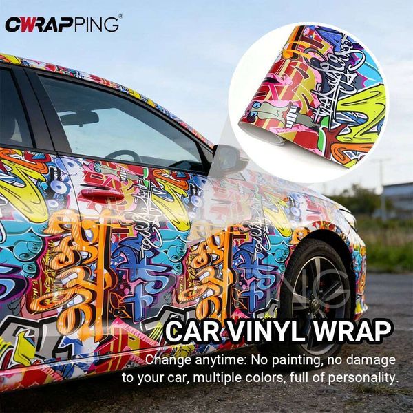 Cartoon Films Waterproof Wrap Street Graffiti Decor Automotive Vinyl for Motorcycle Sticker Cover Skateboard Car Accessory