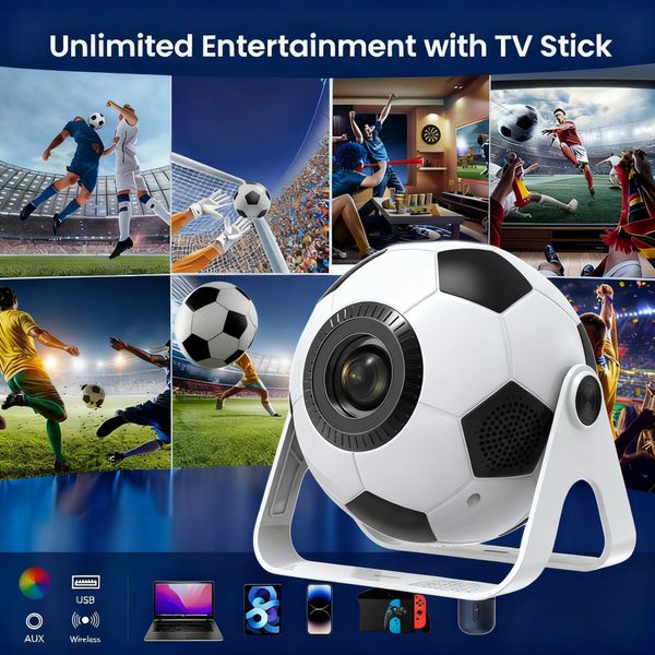 Home Portable Theater Office Projector Large Screen High Definition HD / Full HD / 4K projector fashion Theater Projector large screen effect Watching the World Cup