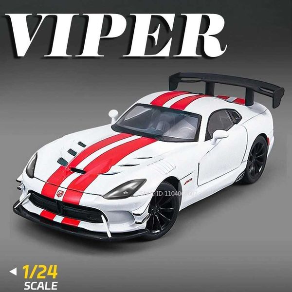124 Viper Cobra Model Toy Sports Cars Alloy Diecast Sound Light Doors Opened Pull Back Exquisite Interior Collection SupercarsL2605083MX7