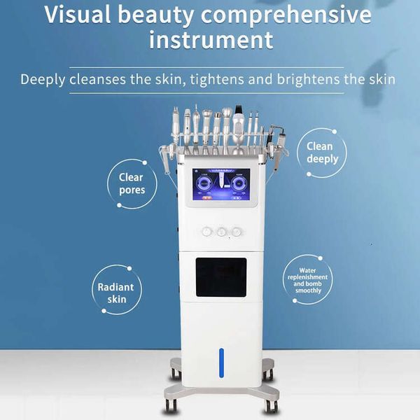 Upd Newest 300W HD Visual H2o2 Bubble Cleaning Microdermabrasion Blackhead Remove Skin Exfoliating Water Replenishing Facial Beauty 10 Handles Machine