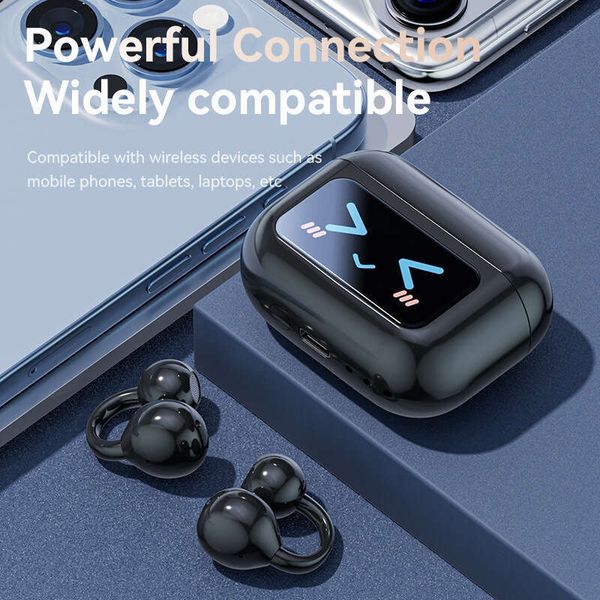 AI Smart Translation High-end Screen Function Clip-on Wireless Bluetooth Earphones Comfortable for Long Wear