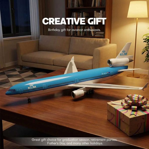 New KLM MD11 Airplane Model 47cm Royal Dutch MD-11 Passenger Aircraft Plane for Collection Birthday Collected Gift By Aviation L260509QPKO