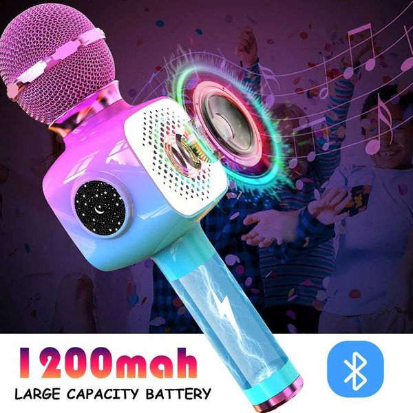 Wireless Bluetooth Karaoke for Kids Adults Microphone 5-in-1 Portable Handheld Karaoke Mic Speaker for Party Travel Gifts S260508