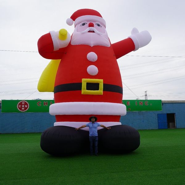 Wholesale 10mH (33ft) with blower Free ship Customized Giant inflatable Santa Claus blow up Christmas father old man For Mall Promotion Decoration Toys 215481