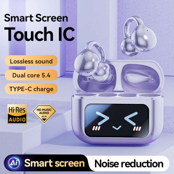 M100 watch screen AI ear clip Bluetooth headset factory OEM custom logo ear-hook 5.4 ear-hanging type