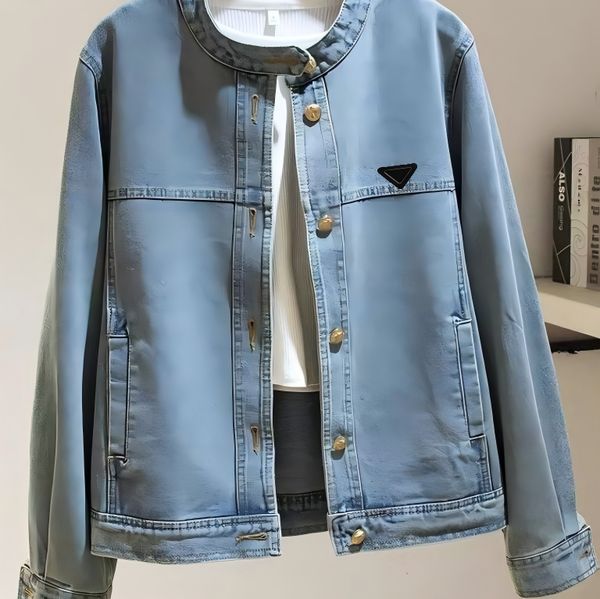 Women Denim Jacket New For Luxury Designer Blue Jackets Brand Long Sleeve Stree…