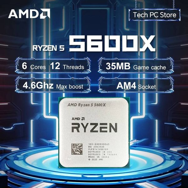 AMD Ryzen 5 5600X 37GHz 6-Core 12-Thread R5 5600X Socket AM4 7NM L332M Processor 65W DDR4 No cooler