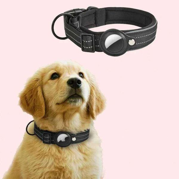 Reflective Padded Dog Collars AirTag Holder Case Adjustable Pet Collar for Small Medium Large Dogs 26L0511
