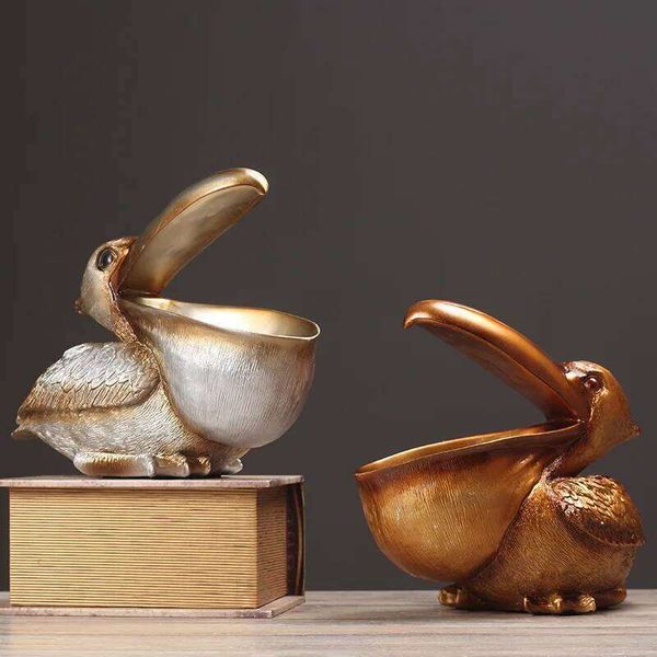 Pelican Bird Ornament Retro Resin Key Jewelry Storage Toucan Entrance Hall Living Room Tea Table Home Arts And Crafts Creative 26W05011