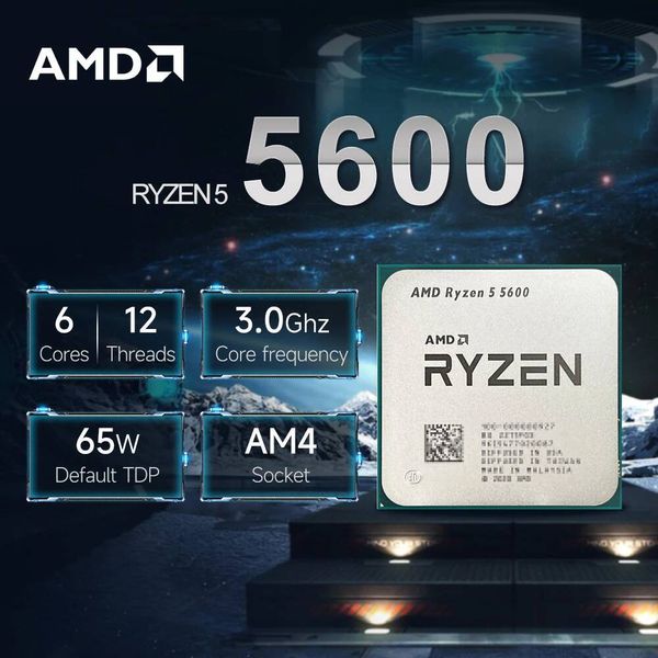 New AMD Ryzen 5 5600 35GHz 6-Core 12-Thread R5 5600 Socket AM4 L332M Processor 65W 7NM DDR4 New but without cooler