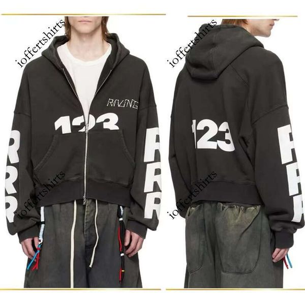 Designer Letters Embroidery Print Zipper Hoodie Cotton Vintage Washed Black Splicing Zip Coats For Men Women Size S-Xl