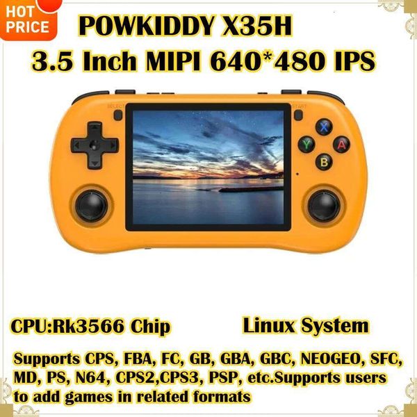 Powkiddy X35H Retro Handheld Console 3.5 Inch IPS 4:3 Linux System Portable Video Game Player 3000mAh for Kids Adults Gift W260511