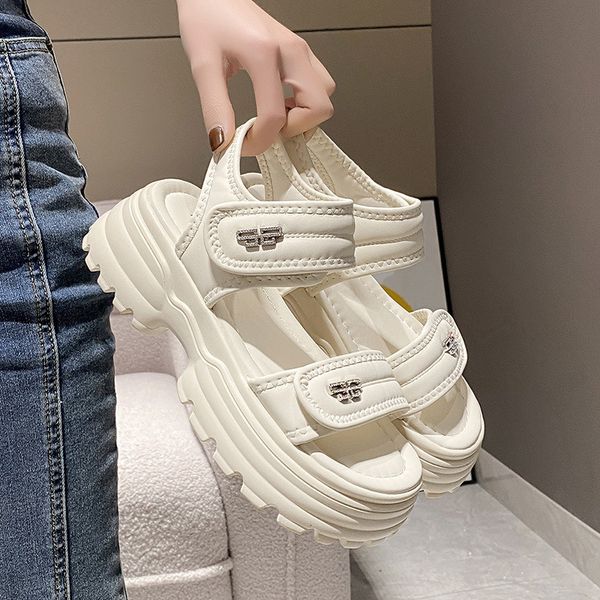 Brand Design Summer Thick-soled Casual Sandals Women Versatile Comfortable Open-toed Beach Solid Colourful Platform Shoes ddmypanda