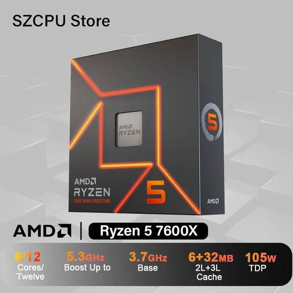 AMD Ryzen 5 7600X New R5 7600X 47 GHz 6-Core 12-Thread CPU 5NM L332M 100-000000593 Socket AM5 Sealed Without cooler