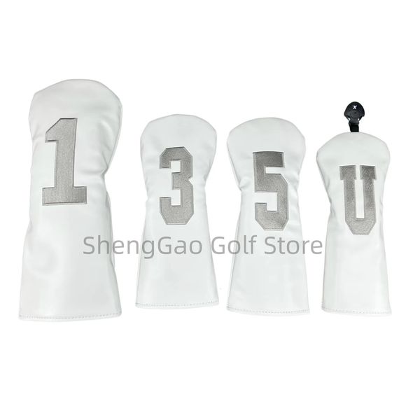 Golf Simplicity Number Embroidery pattern Driver Head Covers Fairway Wood Head Covers Hybrid Head Covers Putter Cover Pu Leather 260512