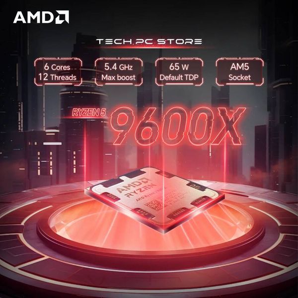 AMD Ryzen 5 9600X L332M 54GHz 6-Core 12-Thread R5 9600X Gaming Processor 65W 4NM DDR5 Socket AM5 No Fan