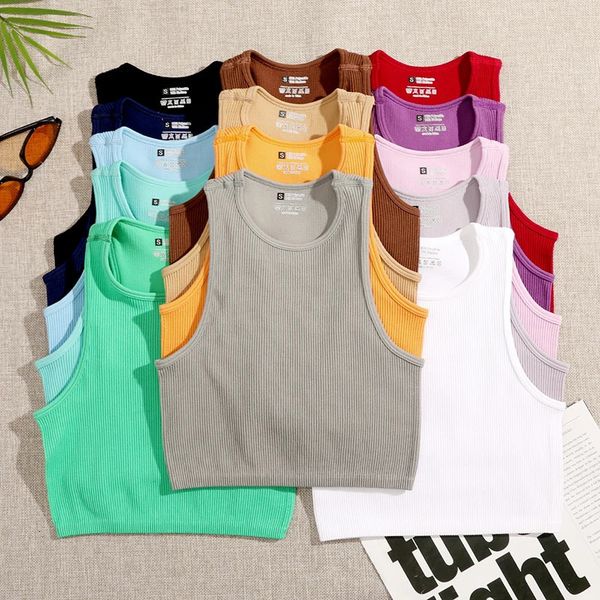 Crop Top Women Solid Basic Tshirts Vest Seamless — compare prices at CompareOffers