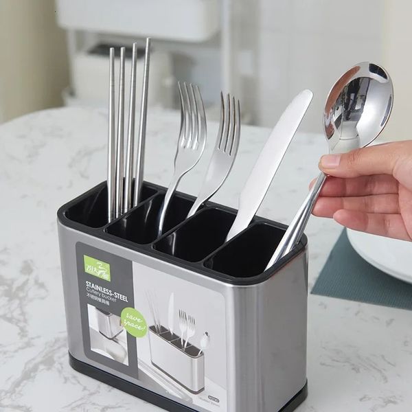 Kitchen Cutlery Organizer Knife Stand Plastic Drain Storage Holder Spoon Fork Chopstick Kitchenware Cooking Tool Tray Shelf Box 260512
