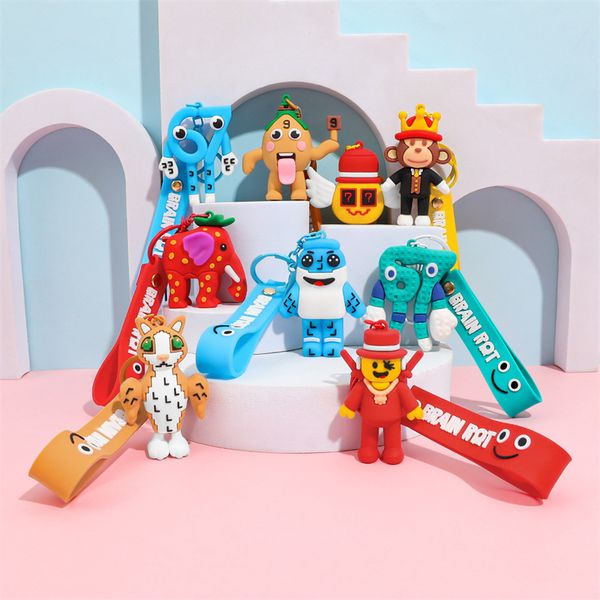 Wholesale Custom Cartoon Anime Silicone Keyring Pendant Portable Bag Charm Ornament For Claw Machine Gift