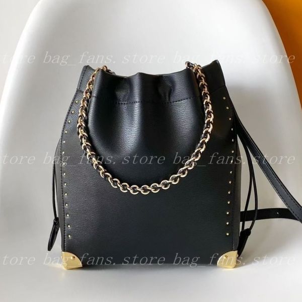 Fashionable Women's Crossbody Bucket Bag Gold Rivet — compare prices at CompareOffers