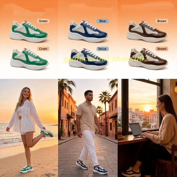 America's Cup Designer Shoes Casual Shoes Low Red Sneakers Luxury Trainers Amer…
