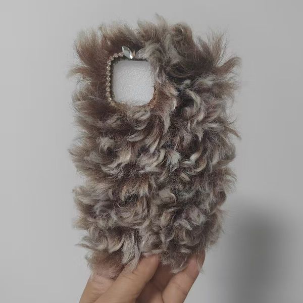 Teddy Bear Fluffy Phone Case with Rhinestone Frame — compare prices at CompareOffers