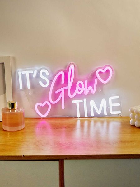 Chi-buy LED Neon its glow time USB Powered Neon Signs Decor Lamp Signs Birthday Gift Wall Art For Bedroom Room Bar Shop X260514