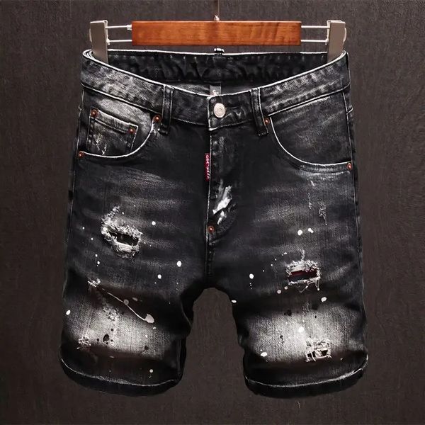 Stylish Ripped Slim Denim Shorts for Men