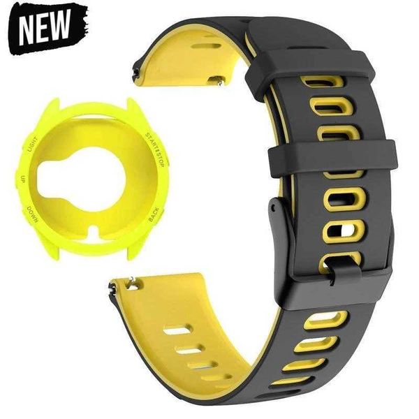 CaseStrap Cpatible for Gin Forerunner 965 Strap 22mm Two Tone Sports Silicone Band Soft Hollow Protector Cover wihtout fiJ260514