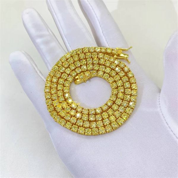 Gold Plated Iced Out Vvs Diamond Tennis Chain — compare prices at CompareOffers