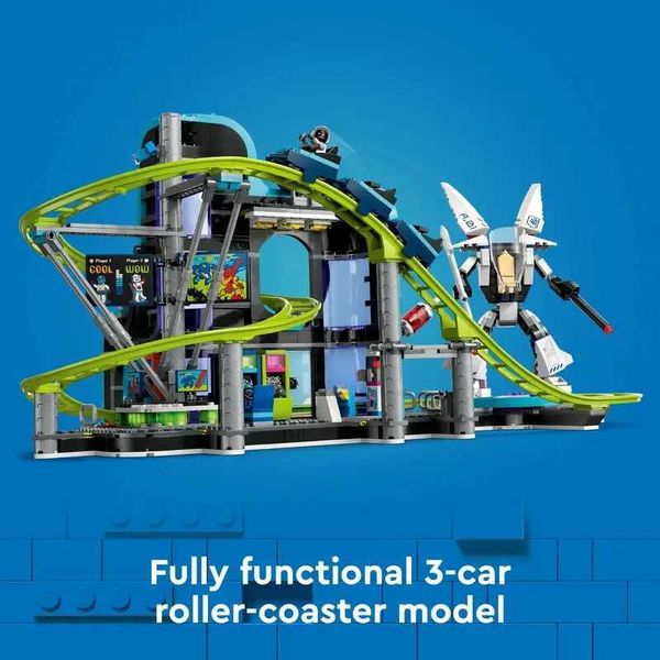 Robot World Roller Coaster Amusement Park Creative Building Block Toy Ornaments Ro Decoration Assembling model Childrens toyJ260515