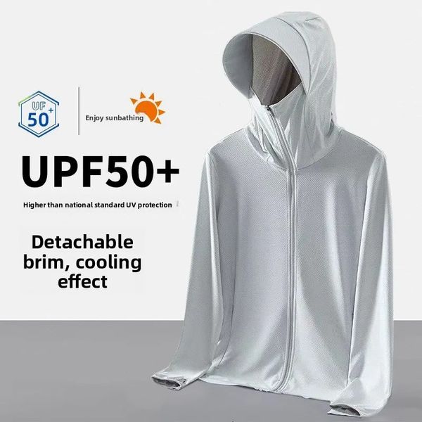 UPF50 UV Protection Ice Silk Cool Feeling Sun Protection Clothing Thin Breathable Outdoor Sports Jacket Youth Summer Outerwear 260514BJ