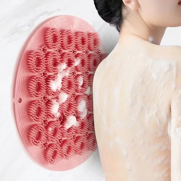 Silicone Backrub Bath Brush Back Massage Suction Cup Backrub Stick Round Bathroom Non-Slip Foot Massager Strong Suction Non-Slip 260515