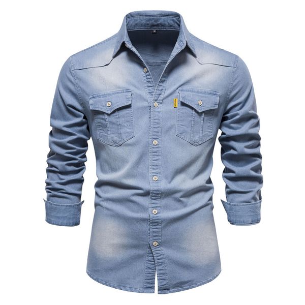 Men's Casual Shirts Zogaa Men Long Sleeve Denim Shirt Mens …