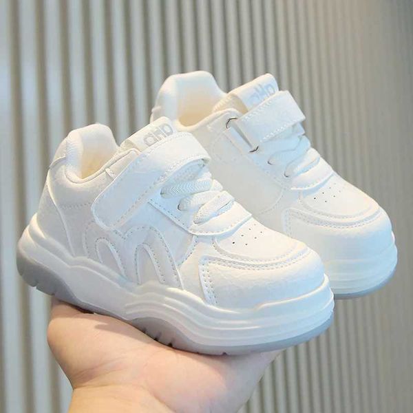 White Casual Sneakers For Toddler Boys Girls Lightweight Breathable Hook And Loop Non Slip Running Shoes For Daily School Outdoo
