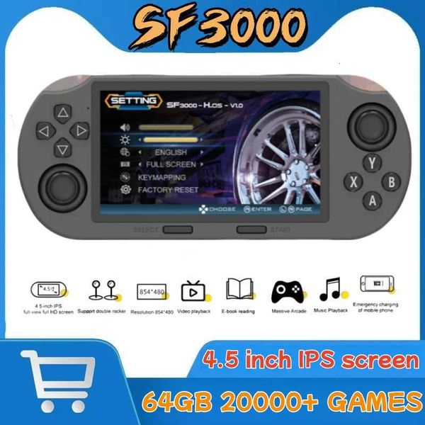 SF3000 Portable Handheld Game Player 45 Inch IPS Screen Retro Video Game Console Built-in 20000 Games For PS1/GBA/SFC/MAME H260619