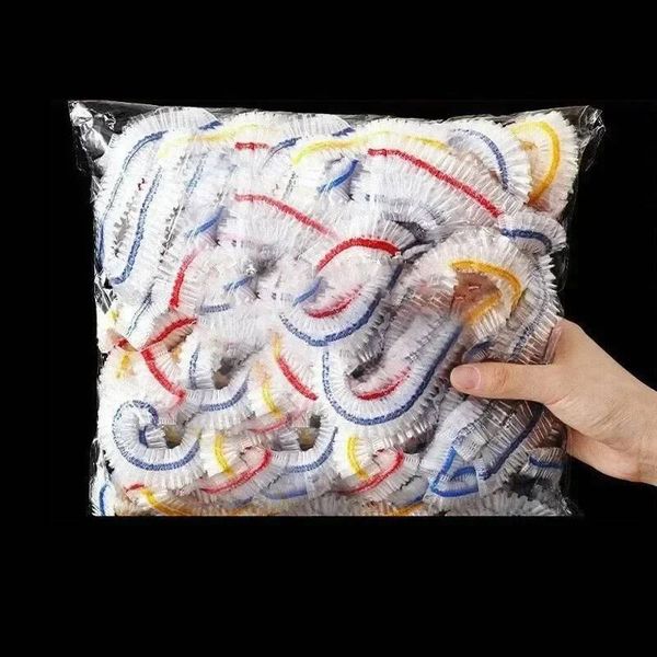 100PCS Elastic Food Covers Kitchen Transparent Cling Film Cover Disposable Plastic Bowl Lids Fruit Storage Freshness Seal Wraps ddmysaturn