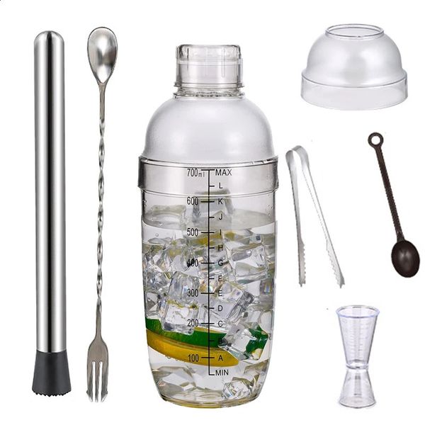 Cocktail Shaker Set with Built-in Strainer Measuring Jigger Cocktail Muddler and Mixing Spoon Bar Tool Set for Bar Home Use 260516