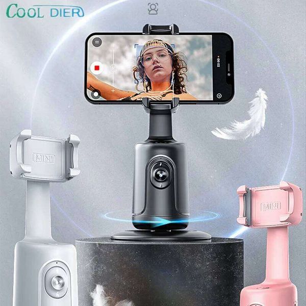 COOL DIER NEW P01 360 Rotation Stabilizer AI Following Face Tracking Desktop Gimbal PTZ For Tiktok Smartphone Live
